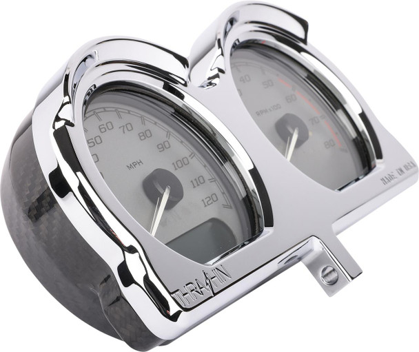  THRASHIN SUPPLY CO. Gauge Relocation Kit - Chrome TSC-2707-3 