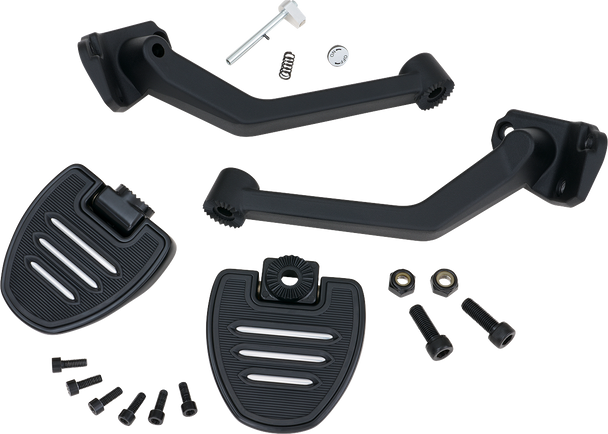 SHOW CHROME Adjustable Passenger Boards - Black - Ryker 41-413BK