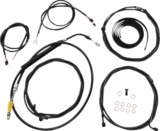 LA CHOPPERS Cable Kit - 15" - 17" Handlebars - ABS - Midnight LA-8058KT3-16M