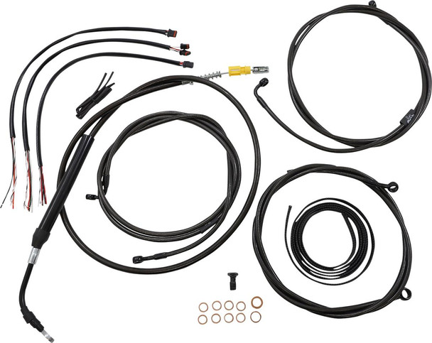  LA CHOPPERS Handlebar Cable/Brake Line Kit - Complete - 18" - 20" Handlebars - Midnight LA-8058KT2-19M 