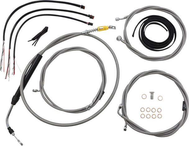  LA CHOPPERS Handlebar Cable/Brake Line Kit - Complete - 18" - 20" Handlebars - Stainless LA-8058KT2-19 