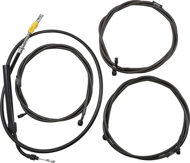 LA CHOPPERS Handlebar Cable/Brake Line Kit - Complete - 12" - 14" Handlebars - Midnight LA-8058KT2-13M