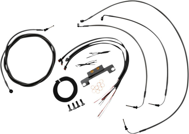  LA CHOPPERS Handlebar Cable/Brake Line Kit - Complete - Stock Handlebars - Midnight LA-8058KT2-08M 