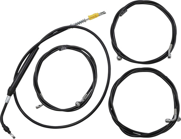  LA CHOPPERS Handlebar Cable/Brake Line Kit - 18" - 20" Ape Hanger Handlebars - Black Vinyl LA-8058KT-19B 
