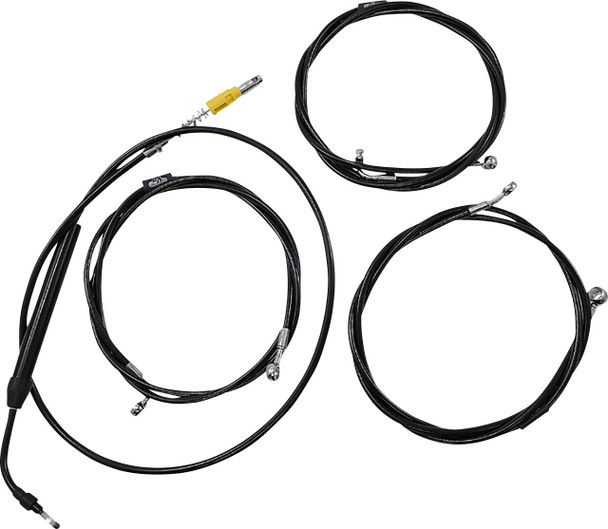  LA CHOPPERS Handlebar Cable/Brake Line Kit - 15" - 17" Ape Hanger Handlebars - Black Vinyl LA-8058KT-16B 