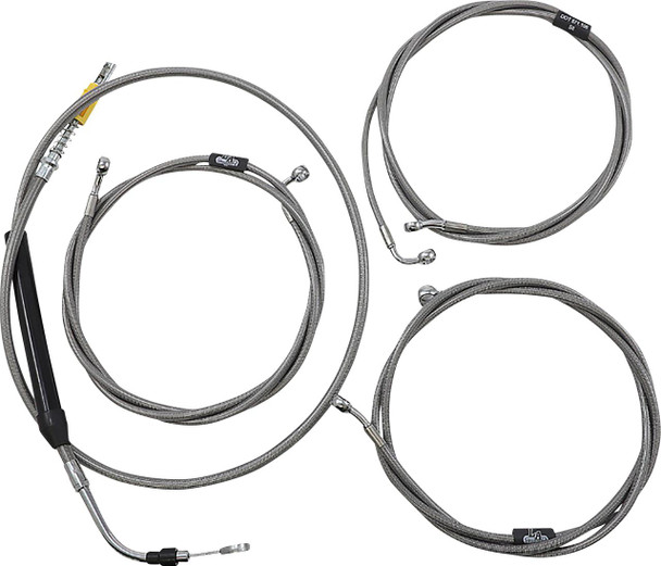  LA CHOPPERS Handlebar Cable/Brake Line Kit - Stock Ape Hanger Handlebars - Stainless Steel LA-8058KT-08 