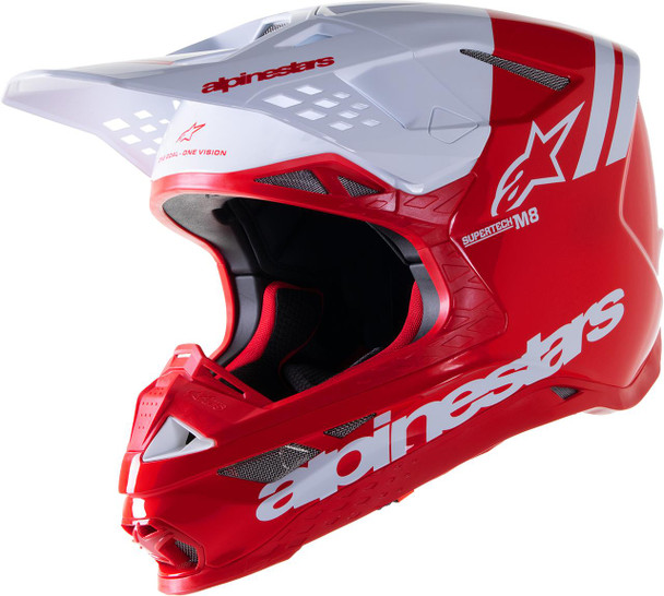  ALPINESTARS Supertech M8 Helmet - Radium 2 - MIPS - Gloss Red/White - Medium 8301523-3012-MD 