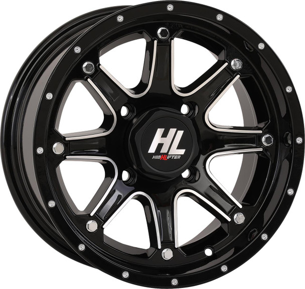  HIGH LIFTER Wheel - HL4 - Front/Rear - Gloss Black w/Machined - 14x7 - 4/156 - 4+3 (+5 mm) 14HL04-1156 