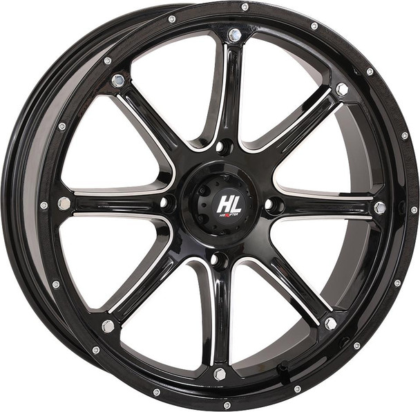  HIGH LIFTER Wheel - HL4 - Front/Rear - Gloss Black w/Machined - 14x7 - 4/110 - 4+3 (+10 mm) 14HL04-1110 