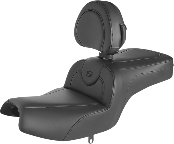 SADDLEMEN RoadSofa* Seat - with Backrest - Black w/ Black Stitching - Challenger '20-'22 I20-06-187BR SADDLEMEN RoadSofa* Seat - with Backrest - Black w/ Black Stitching - Challenger '20-'22 I20-06-187BR