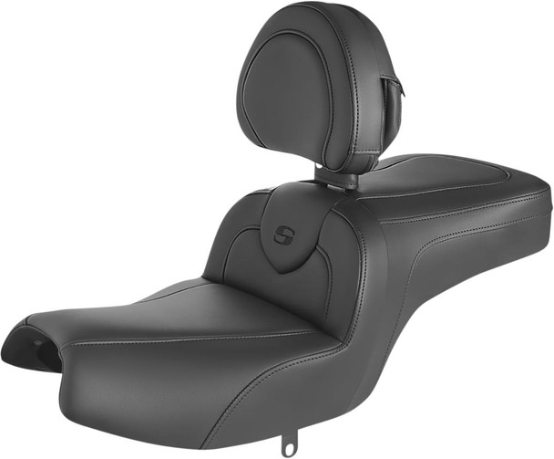  SADDLEMEN RoadSofa* Seat - with Backrest - Black w/ Black Stitching - Challenger '20-'22 I20-06-187BR 