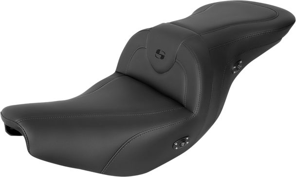 SADDLEMEN RoadSofa* Seat - Without Backrest - Black W/Black Stitching - Heated - Indian '14-'23 I14-07-187HCT
