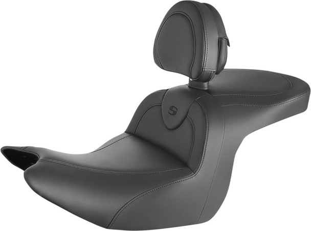  SADDLEMEN RoadSofa* Seat - with Backrest - Black w/ Black Stitching - GL1800 '18-'23 H18-07-187BR 