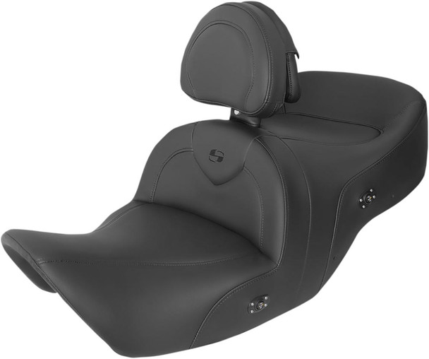  SADDLEMEN RoadSofa* Seat - with Backrest - Black w/ Black Stitching - Heated - GL1800 '01-'10 H01-07-187BRHCT 