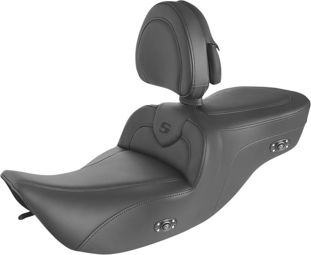  SADDLEMEN Heated RoadSofa* Seat - With Backrest - Black W/Black Stitching 897-06-187BRHCT 