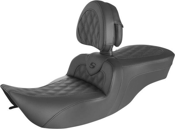  SADDLEMEN Roadsofa* Seat - Full Lattice Stitch - with Backrest - FLH '97-'07 897-06-182BR 