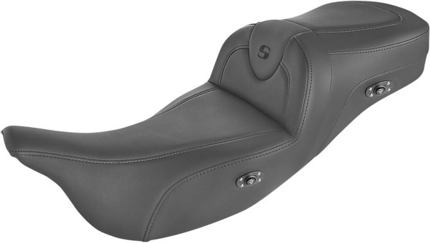  SADDLEMEN Heated RoadSofa* Seat - Without Backrest - Black w/Black Stitching - Trikes 808-07B-187THCT 