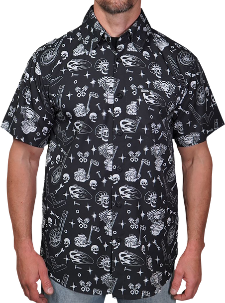 LETHAL THREAT Chop It Short-Sleeve Shirt - Black - XL MG60131XL