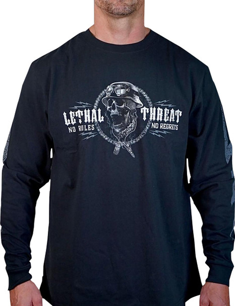  LETHAL THREAT Flash and Bones Long-Sleeve T-Shirt - Black - 4XL LS20889-4XL 