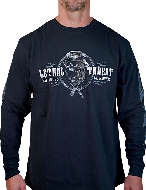 LETHAL THREAT Flash and Bones Long-Sleeve T-Shirt - Black - 2XL LS20889XXL