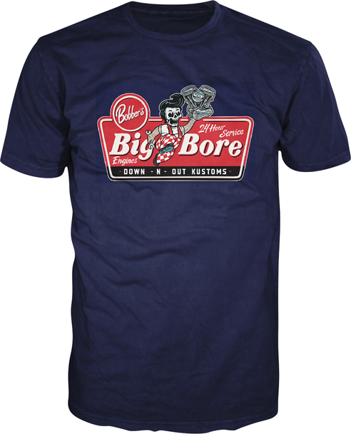 LETHAL THREAT Down-N-Out Big Bore T-Shirt - Navy - Large DT10048L