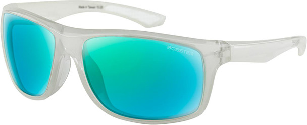  BOBSTER Luna Sunglasses - Gloss Crystal Pearl/Light Blue Green Mirror BLUN103 