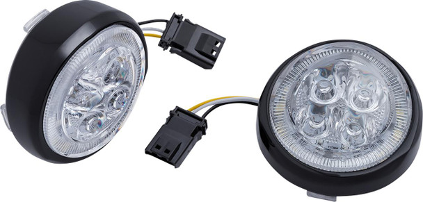  CIRO Turn Signal Insert - Front - Black/Clear 45423 