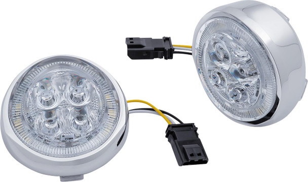  CIRO Turn Signal Insert - Front - Chrome/Clear 45403 