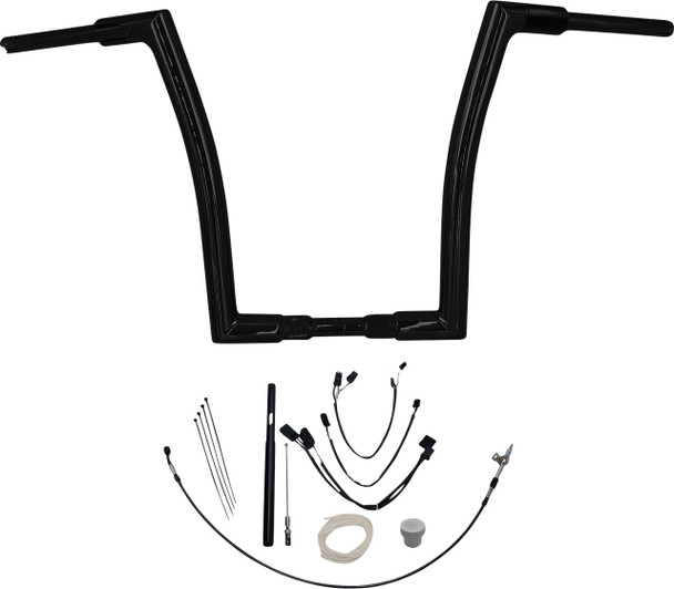 FAT BAGGERS INC. Fat Baggers Inc. 16" Flat Top Handlebar Kit for 2015-2020 Harley Road Glide Black 609316-B 