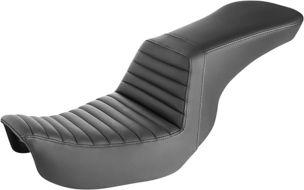  SADDLEMEN Step-Up Seat - Front Tuck-n-Roll - Black - Dyna 806-04-191 