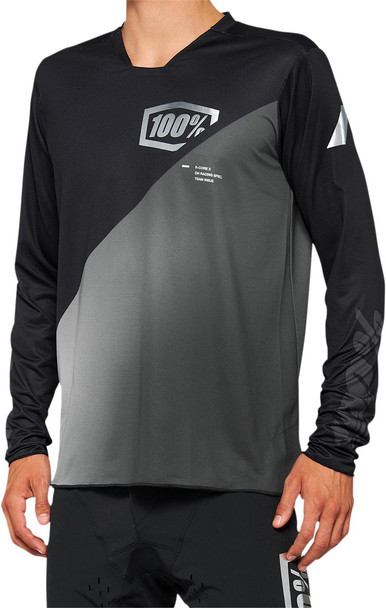  100% R-Core-X Long-Sleeve Jersey - Black/Gray - 2XL 40000-00004 