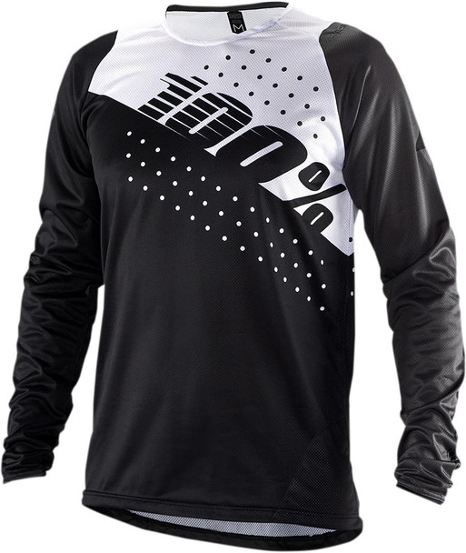  100% R-Core Long-Sleeve Jersey - Black/White - Medium 40005-00011 