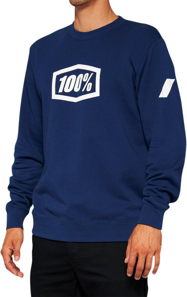  100% Icon Long-Sleeve Fleece Sweatshirt - Navy - Large 20026-00017 