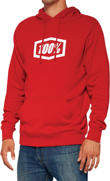  100% Icon Pullover Hoodie - Red - Small 20029-00010 