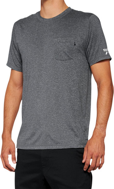  100% Mission Athletic T-Shirt - Charcoal - Large 20014-00012 
