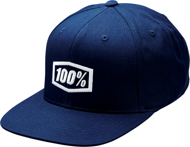 100% Icon Snapback Hat - Navy - One Size 20044-00005