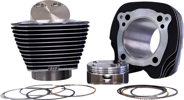 S&S CYCLE 136" Big Bore Cylinder Kit - Black/Highlighted Fins - M8 910-0848