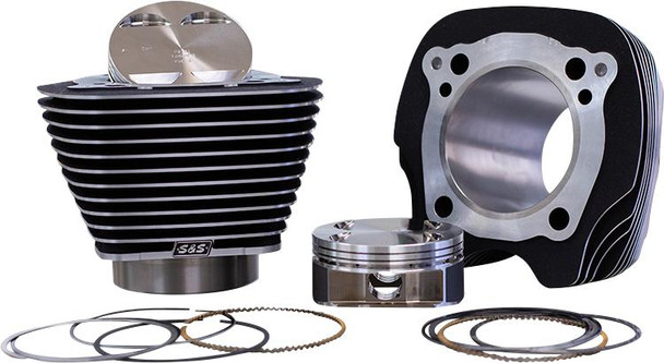  S&S CYCLE 129" Big Bore Cylinder Kit - Black/Highlighted Fins - M8 910-0843 
