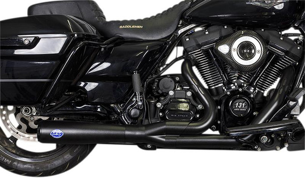  S&S CYCLE 2-into-1 Diamondback Exhaust System - Guardian Black - Race Only 550-1028 