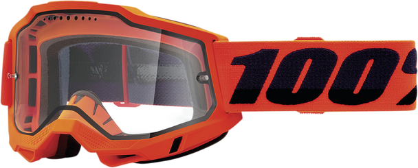 100% Accuri 2 Enduro MTB Goggles - Neon Orange - Clear 50016-00004