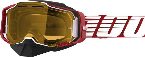  100% Armega Snow Goggles - Oversized Red - Yellow 50007-00006 