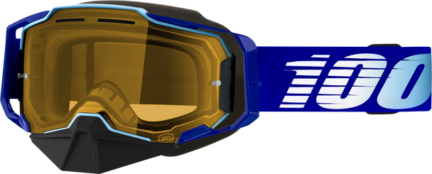 100% Armega Snow Goggles - Royal - Yellow 50007-00004
