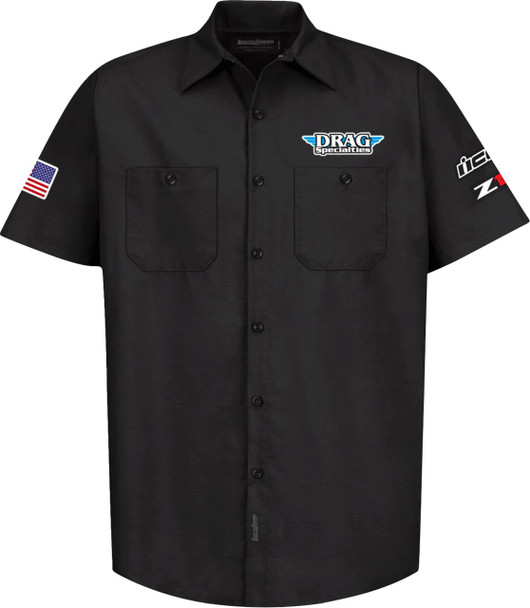  THROTTLE THREADS Drag Specialties House 25 Shirt - Black - 2XL DRG32ST24BK2R 