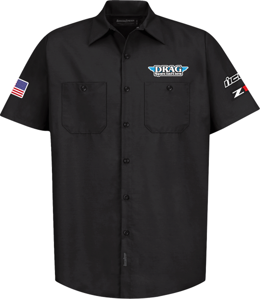 THROTTLE THREADS Drag Specialties House 25 Shirt - Black - Small DRG32ST24BKSR