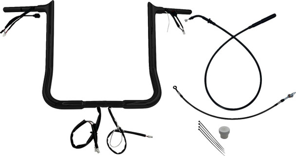 FAT BAGGERS INC. Fat Baggers Inc EZ Install Wired Handlebar Kit 1-1/4 Pointed Top 16 Black 949016-B 