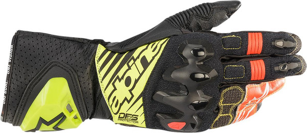  ALPINESTARS GP Tech V2 S Gloves - Black/Fluo Yellow/White/Fluo Red - Medium 3556422-1503-M 