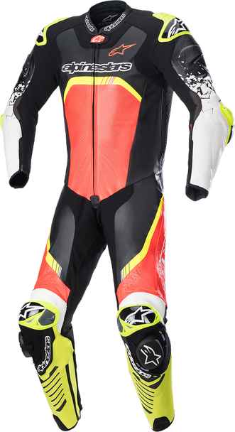 ALPINESTARS GP Tech v4 Leather Suit - Black/Red/Yellow Fluorescent - US 40 / EU 50 3156822-1355-50