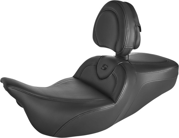  SADDLEMEN Roadsofa* Seat - with Backrest - Black/Black Stitch - FLH/FLT '08-'23 808-07B-187BR 