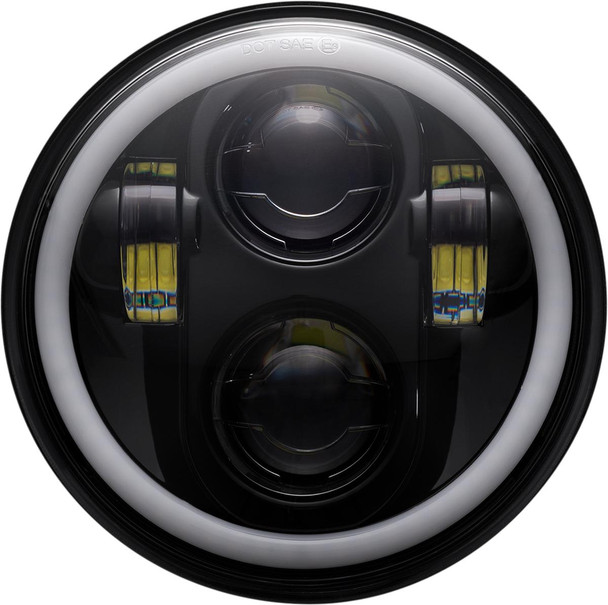  CUSTOM DYNAMICS 5.75" Headlamp - with Mounting Ring - Black PG-575-B 
