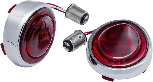  CIRO Turn Signal Insert - Red LED - Red Lens - Chrome 45700 